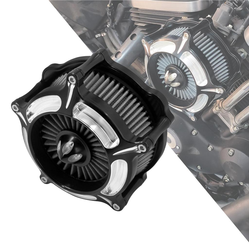 HDBUBALUS Motorcycle Air Intake Air Filter for Harley Sportster Air 883XL 1200 Xl883n Xl1200x 2004-2022 Black and Grey