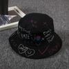Fashion Black Unisex Harajuku Bucket Hat Fishing Outdoor Hip Hop Cap Men's Summer for Fisherman Hat Wome Hats