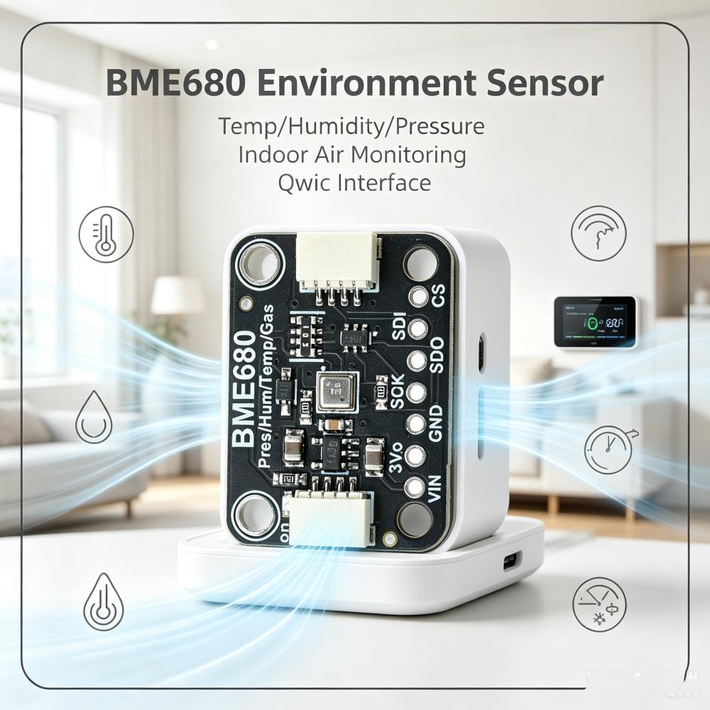 BME681/BME688 Temperature and Humidity Sensor Module Compatible Suitable STEMMA QT Qwiic Interface For Air Detection