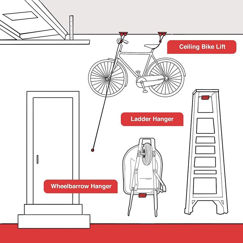 Вешалка для триммера, усиленная, настенная, для лестницы, прочный крюк для лестницы, крюк на стену гаража для кабелей, садовых инструментов, электроинструмента