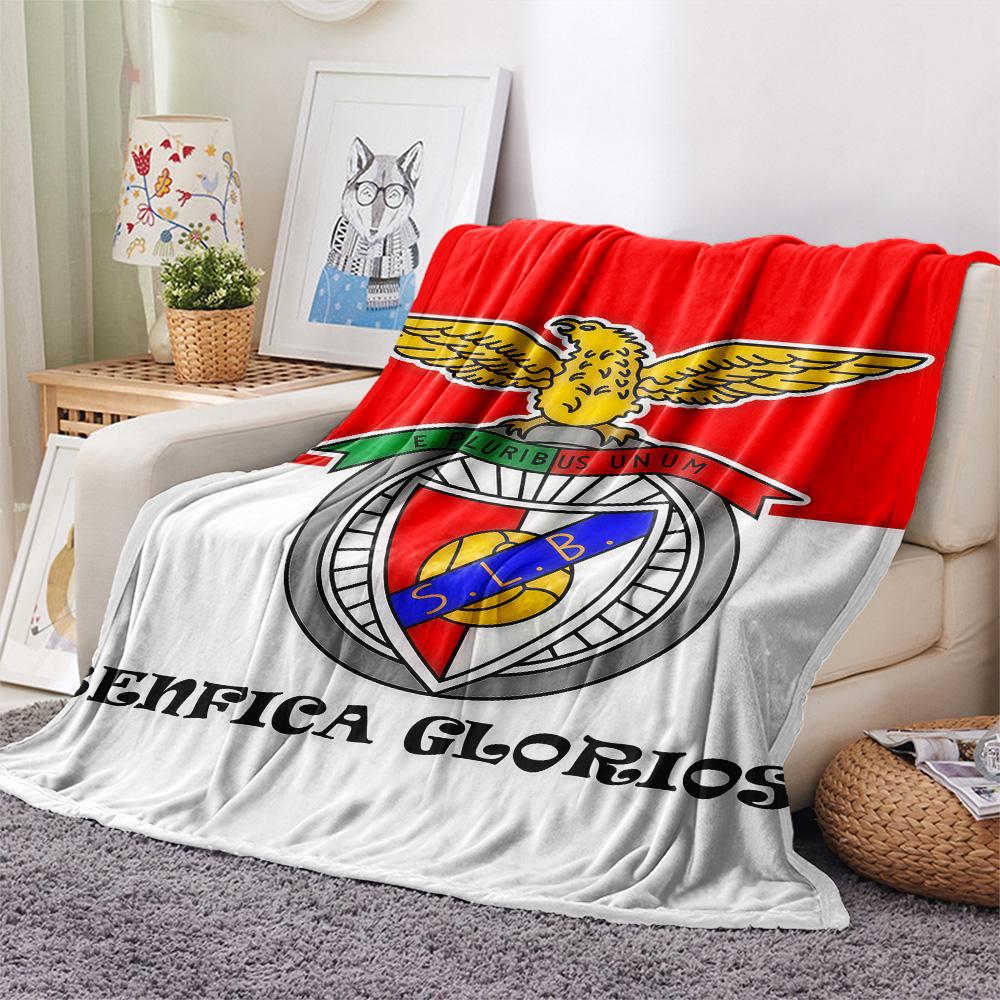S.L. Benfica LOGO FlAannel Blanket, High quality Comfortable for All Seasons, Home Decor, Warmth and Comfort