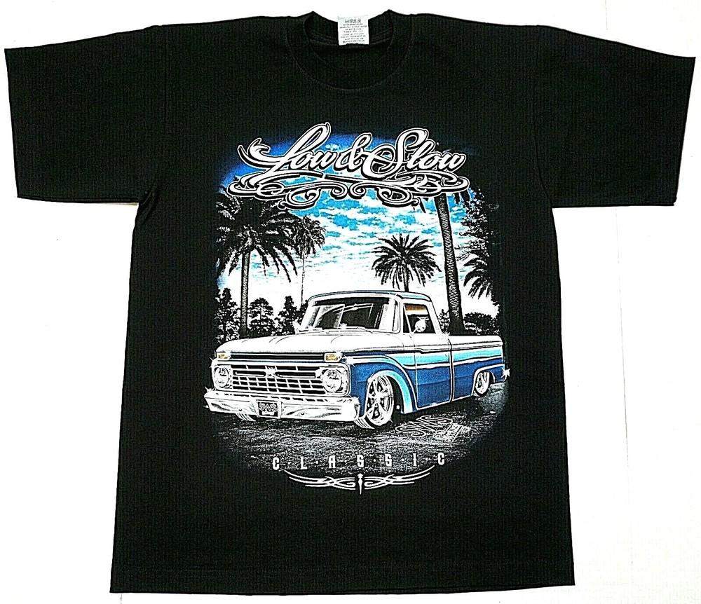 LOWRIDER Low & Slow T-shirt Classic Truck Urban Streetwear Men's Tee Black New Unisex T-Shirt
