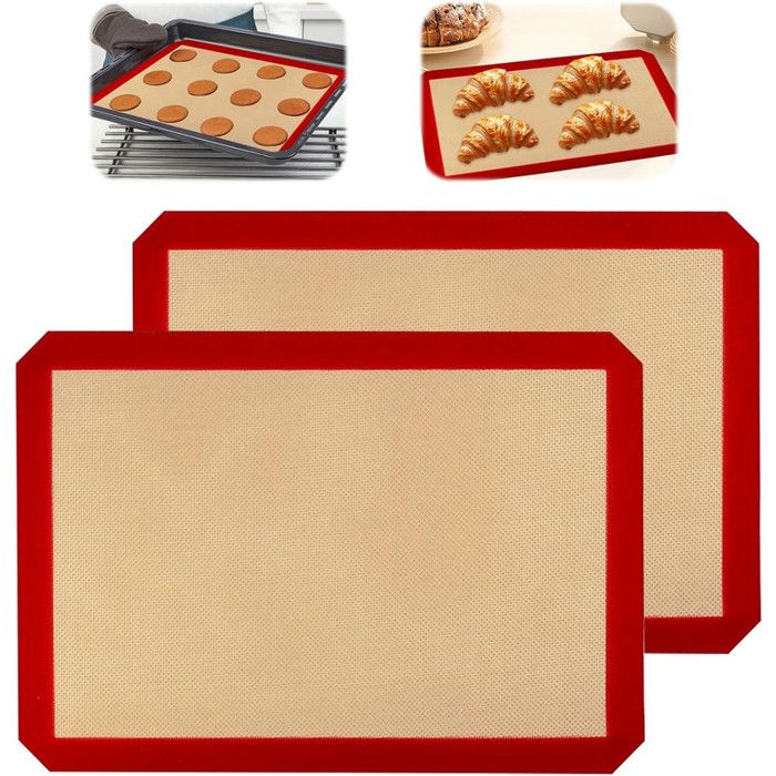 2 Pièces Tapis Cuisson,30x40 cm Tapis de Cuisson Silicone pour Four,Plaque Silicone Four