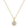 Light Luxury Temperament Real Gold Gorgeous Empty Zircon Necklace Female Versatile Clavicle Chain Titanium Steel Chain