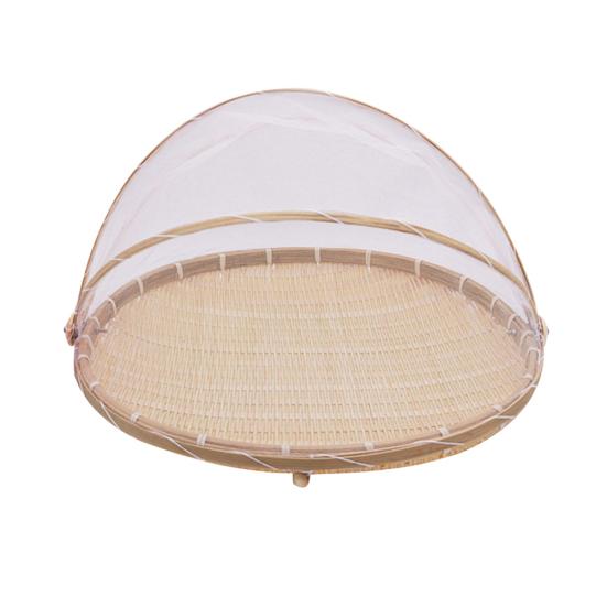 Food Tent Mesh Anti-deform Bamboo Woven Eco-friendly Portable Dishes Cover Kitchen Supplies