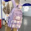 Модный клетчатый школьный рюкзак для девочек и мальчиков из нейлонового материала с карманом для ноутбука для повседневного использования