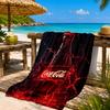 Пляжное полотенце Coca-cola с художественным дизайном, Быстросохнущее, Легкое в уходе, Подходит как для занятий фитнесом, так и для пляжного отдыха, Спортивный незаменимый аксессуар