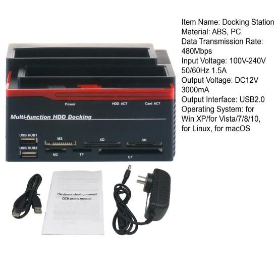 External Hard Drive Docking Station 480Mbps Data Transfer Rate Universal HDD SSD SATA Docking Station Hard Drive Duplicator