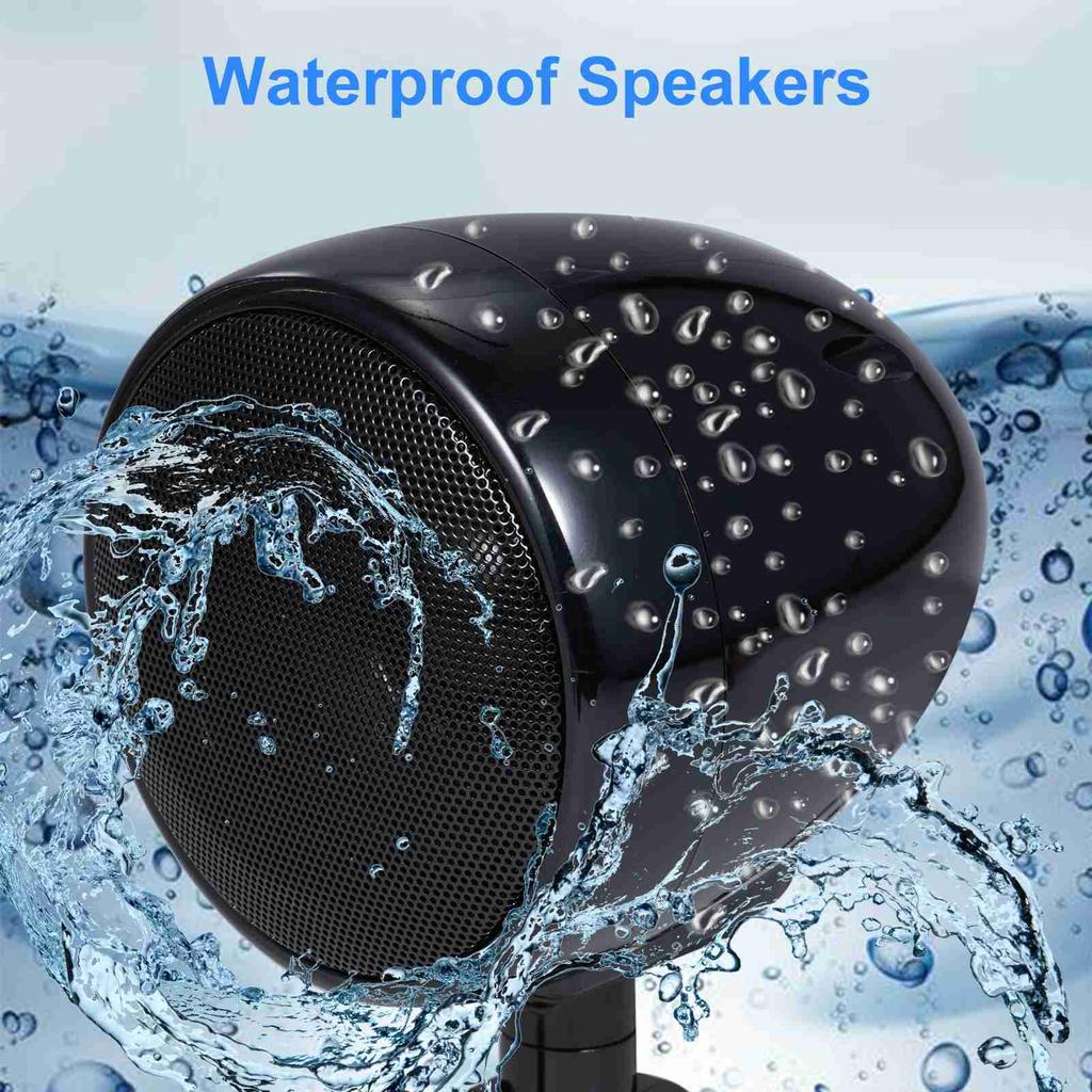 3.5inch Water Resistant BT Motorcycle Speaker with Dual 15W Speakers 300W Peak Power with Remote Control Outdoor