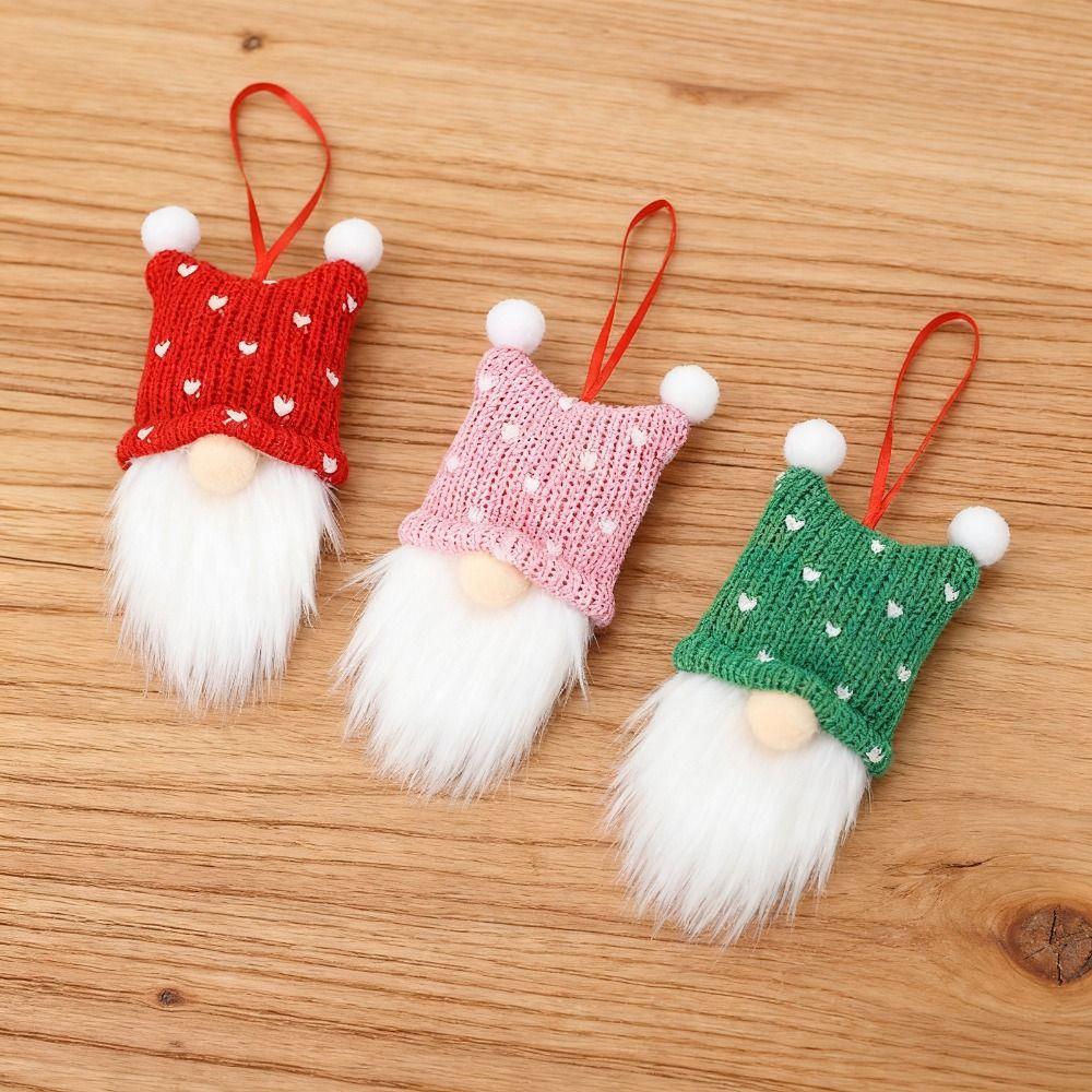 Knitted Fabric Christmas Gnome Ornament Nordic Style Xmas Tree Hanging Home Decor
