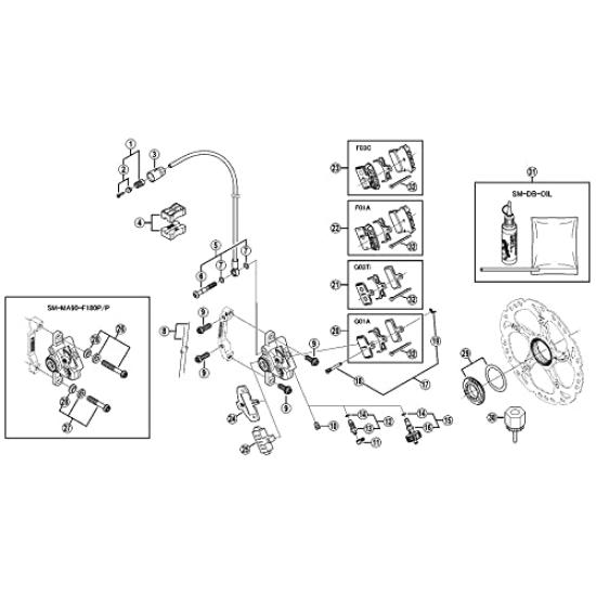 Shimano Repair Parts Axle Unit Y0AS98020 WH-R9170-C40-TL-F12