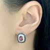 Серебряные серьги с натуральным рубином 4.575ct, сапфиром (1651360)