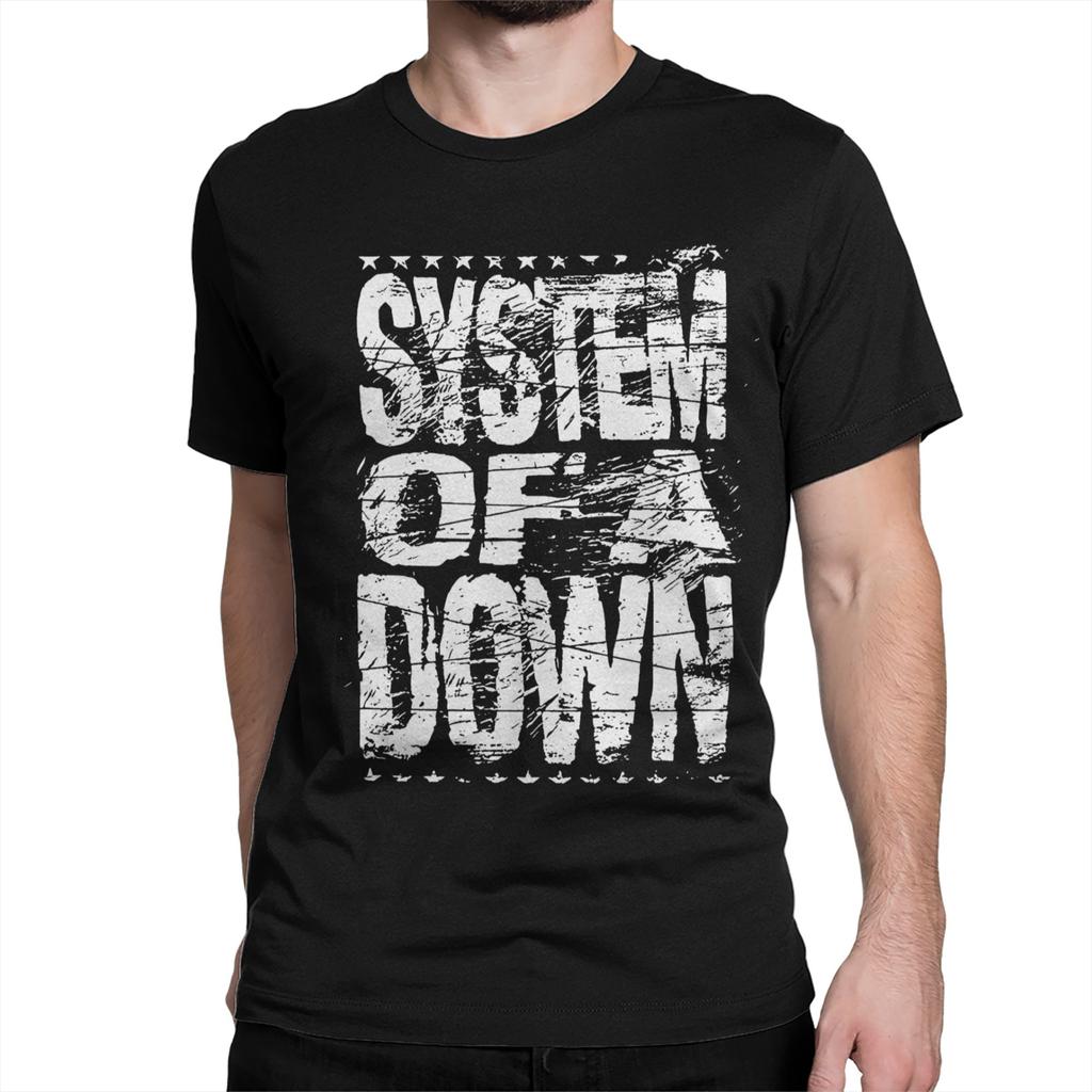 System Of A Down Мужские Женские Футболки Хэви-метал Группа Забавные Футболки Круглый Воротник Футболка 100% Хлопок Одежда с Графическим Принтом