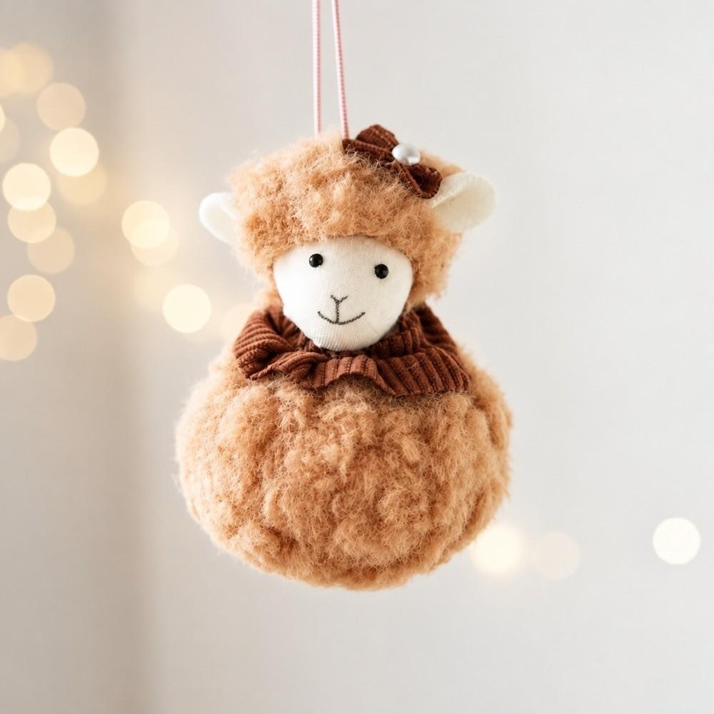 Curly Fur Little Lamb Hanging Pendant Window Decor New Year Xmas Decoration Christmas