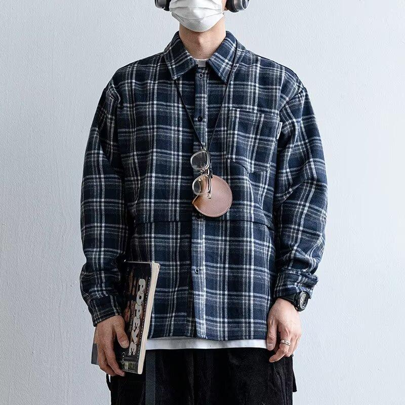 Рубашка с длинным рукавом с буквенным принтом 2024 года в японском стиле в стиле Гонконга, свободная рубашка для мальчиков, летнее модное универсальное повседневное пальто