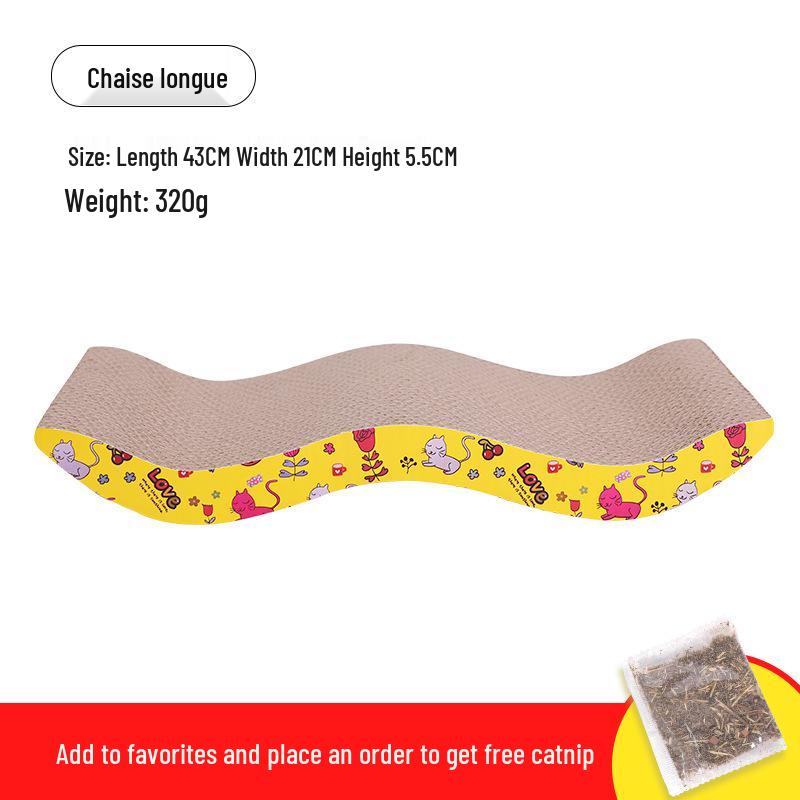 Прочный большой лежак-когтеточка для кошек: Устойчивый к царапинам, не осыпающийся гофрокартон для самостоятельных развлечений