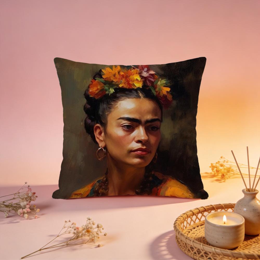 Stylish FFrida Kahloable Cushion Cover Comfortable Durable Pillow Cover MultiScene for Home Office Car Sofa
