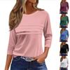 Women's Fashion Casual Loose 3/4 Sleeve Striped Printed Round Neck Top