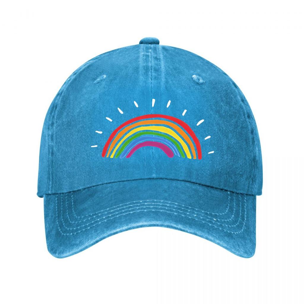 Rainbow Baseball Cap New Vintage Washed Cotton Baseball Cap Parent Kids Sun Hats
