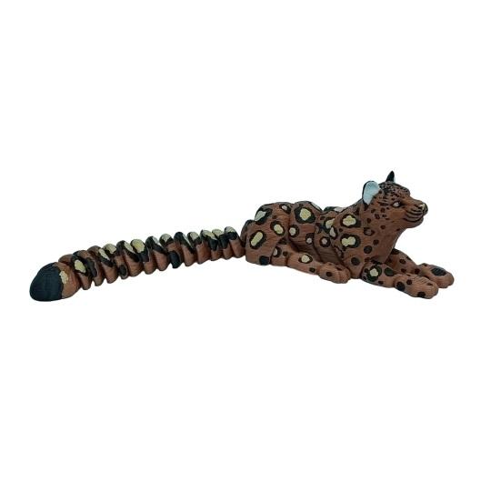Фигурка леопарда, напечатанная на 3D-принтере, с подвижными суставами, фигурка леопарда, шарнирная модель животного, игрушка-непоседа, украшение для дома, офиса, книжной полки
