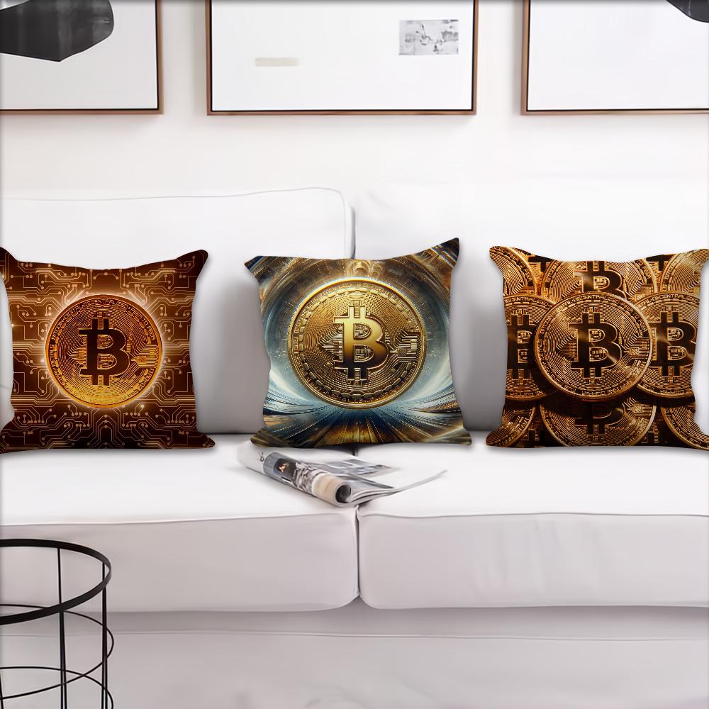 Криптовалюта Биткоин Btc Наволочка Гостиная Дом Диван Офис Магазин Чехол Печать Комфорт Декор Нордическая Простота