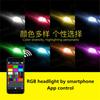 Pair H7 LED RGB 72W 4000LMx2 Car Auto Headlight Driving Fog Bulbs APP Control