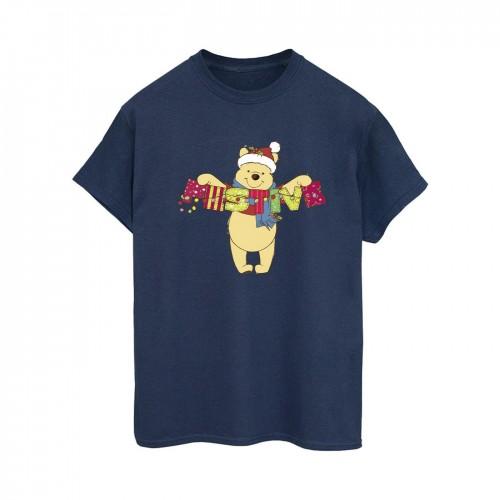 Disney Womens/Ladies Winnie The Pooh Festive Cotton Boyfriend T-Shirt