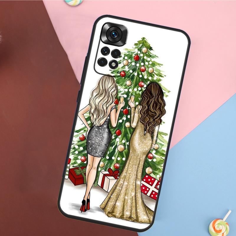 Модная Девушка С Рождеством Чехол Для Xiaomi Redmi Note 11 Pro 11S 8 9 12 10 Pro 10S 9S Redmi 9 10 12C 9C 10C Задняя Крышка