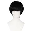 LAOBAO Mash Burned Cosplay Wig, Black Hair Bob Wig, Heat Resistant, Costume Accessory for Parties, Halloween, School Festivals, and Events
