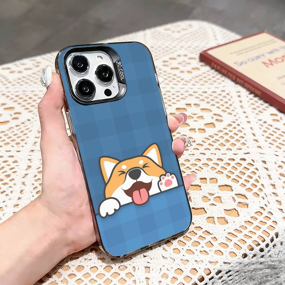 C-Корги Питомец Милый Собака Мультяшный Чехол Для Телефона Для iPhone 17,16,15,14,13,12,11 Plus,Pro Max,XS,Цветной серебристый чехол для телефона