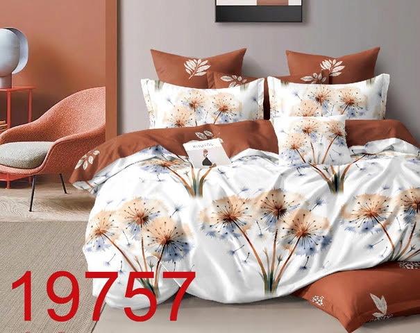 Flannel bedding 200x220 + 2 pillowcases 70x80 with zipper, flowers, dandelions
