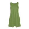 Womens Summer Dresses Plain Loose V Neck Sleeveless Sundresses Swimsuit Coverup with Pockets