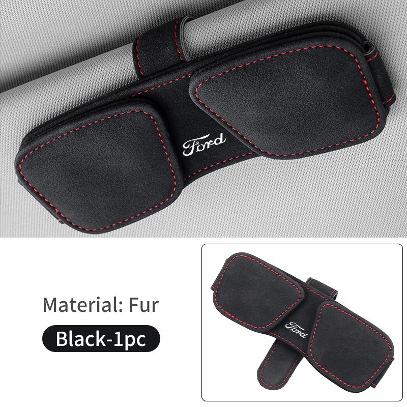 For Ford Cowhide Dual-Clip Glasses Holder Magnetic Sunglasses Storage Clip Escort KA Flex Everest KA Expedition Falcon Fusion