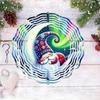 Durable Metal Garden Decor Whimsical Sleeping Gnome 2D Wind Spinner Vibrant Nighttime Design Perfect for Outdoor Yard and Garden Decoration