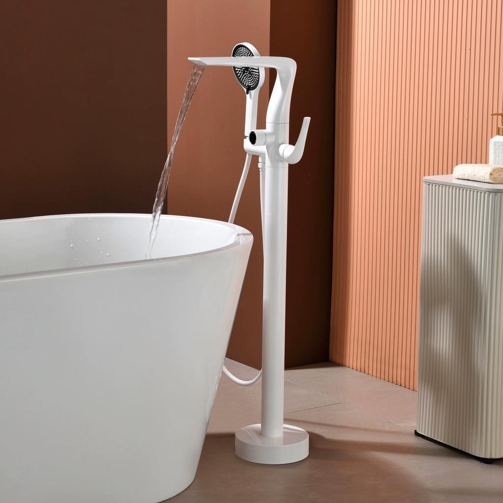 Набор смесителей для ванны Rose Gold, напольный смеситель для ванны Brushed Gold, черный смеситель для ванны с поворотным изливом и душевой лейкой