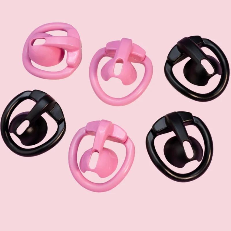 Sissy Mini Chastity Cage Hollow Chastity Lock Pot Lid Lock Male Positive Penis CB Lock Abstinence Restraint with 4 Rings Sex Toy