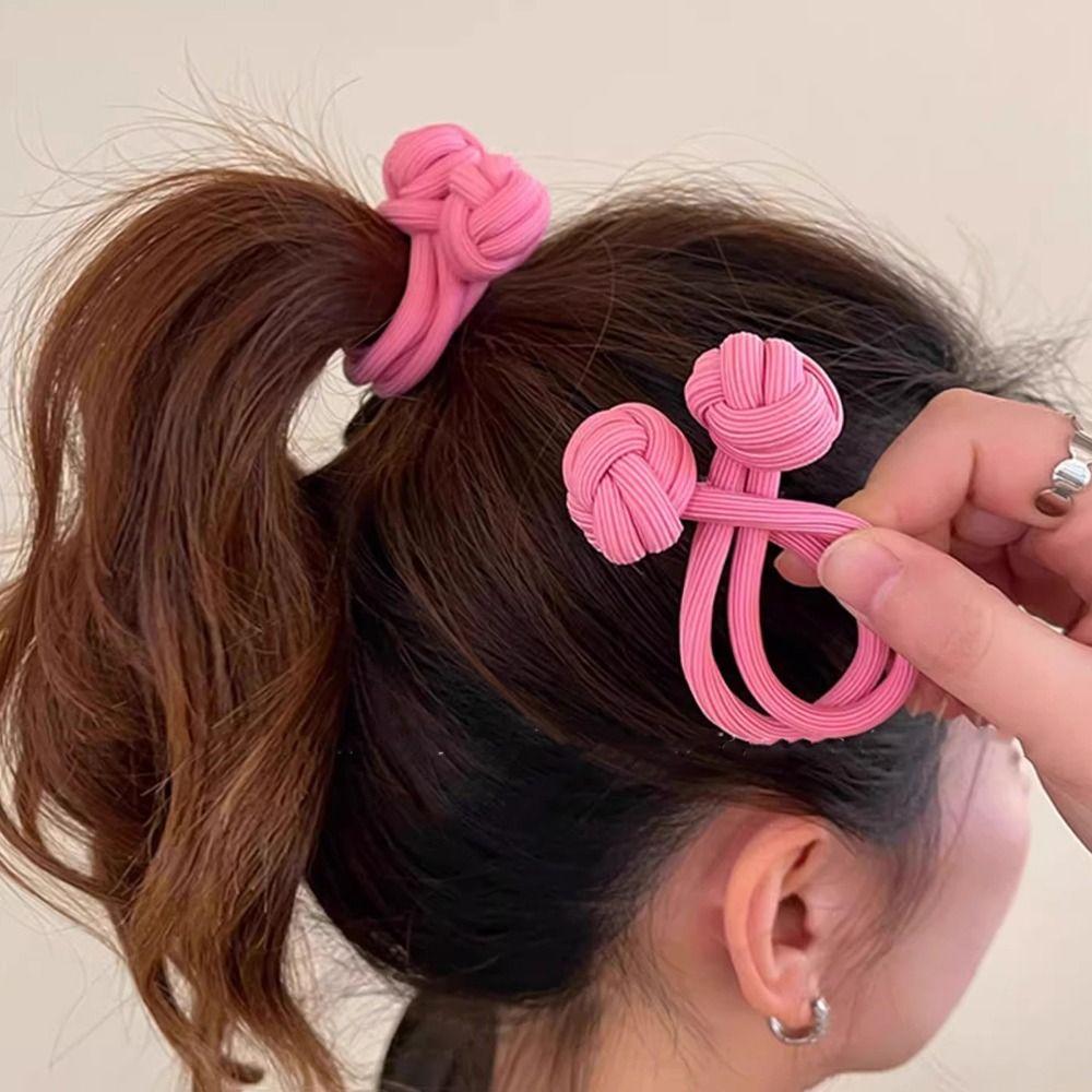 Elastic Elastic Hair Ring Rubber Korean Rubber Band Sweet Chinese Knot Hair Rope Daily