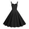 Винтажное женское платье в стиле 50-х годов, однотонное платье с открытой спиной и бретельками трапециевидной формы с большим декором для выпускного коктейля