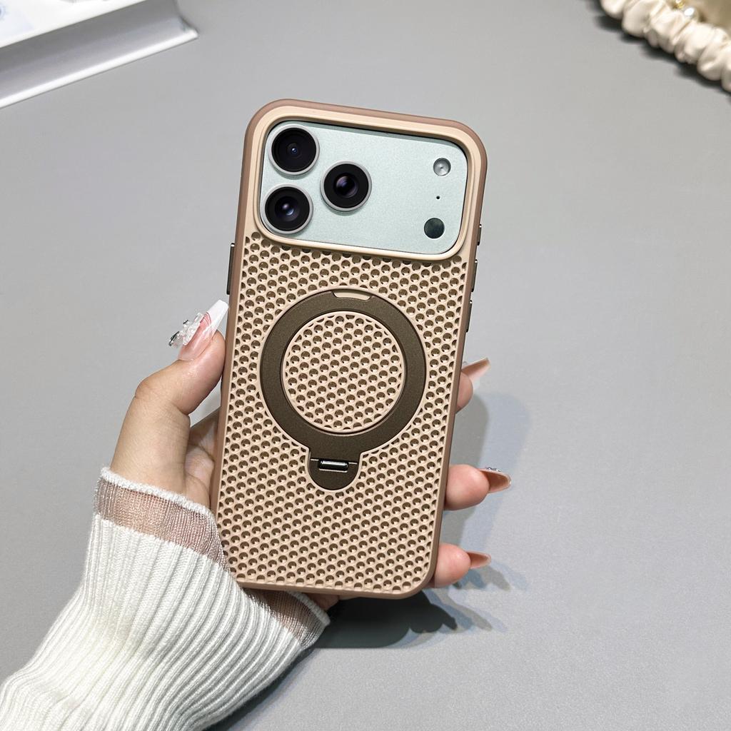 Магнитный чехол для телефона с подставкой, вращающейся на 360°, для iPhone 17 Pro Max 16 Plus 15 14 13 12 11, с рассеиванием тепла, удобный захват