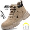 Outdoors Indestructible Work Boots Steel Toe Shoes Men Safety Boots Anti-smash Anti Puncture Industrial Shoes Women Work Boots