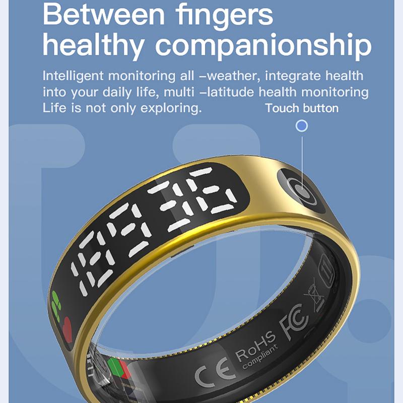 KEYSION Новое смарт-кольцо 5ATM водонепроницаемый шагомер здоровье трекер сердечного ритма монитор кислорода в крови мониторинг сна ЖК-дисплей для Android IOS