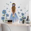 Self-adhesive Home Decoration Princess Wall Stickers Butterfly Flower Decals Girls On Moon