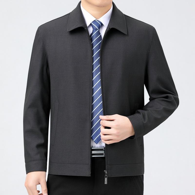 Высококачественная шерстяная куртка мужская повседневная куртка на весну и осень для руководителей среднего возраста, деловая мужская одежда для пап, однотонный топ