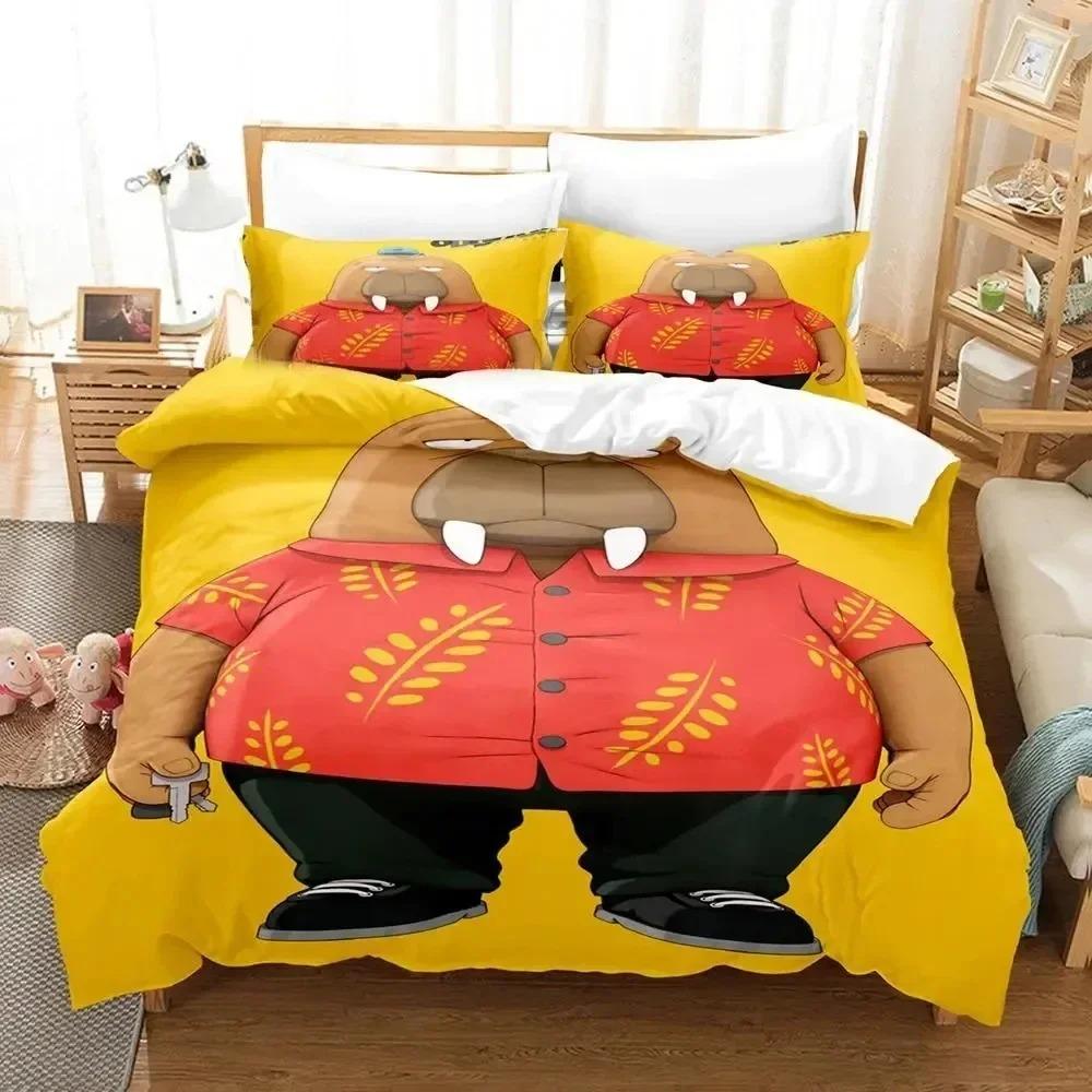 3D Аниме Odd Taxi Постельный комплект Пододеяльник Комплект постельного белья Покрывало Наволочка Одеяло Кинг Размер Квин Размер Взрослый Постельный комплект