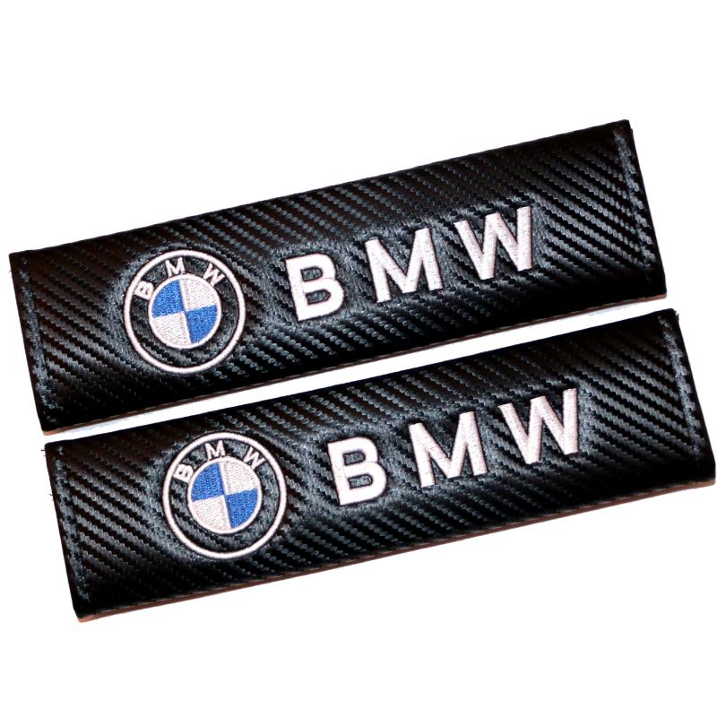 BBIQ7 Car Sticker 2pcs Car-styling Carbon fiber Car Seat belt Cover Protective Pad for BMW M power X1 X3 X5 X6 Performance M3 M5 E90
