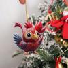 Подвеска-петух в плоском 2D стиле, милое акриловое рождественское украшение-петух, мультяшные подвески-курицы для автомобиля, декор для рождественской елки