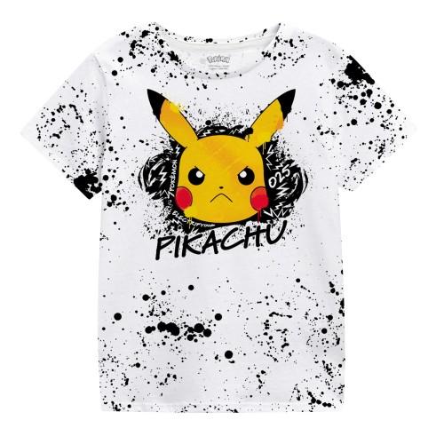 POKEMON Childrens/Kids Electrifying 025 Pikachu Splattered T-Shirt