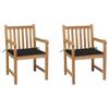 Day and Night - Day and Night Garden Chairs 2 Pcs Solid Teak Wood with Black Cushions