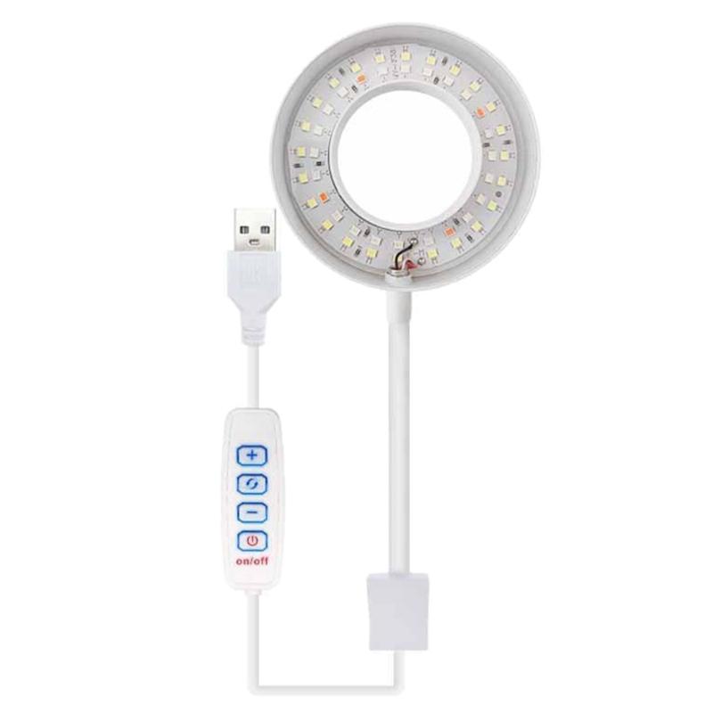 USB 8 Вт Аквариумный светодиодный светильник Clip-on Light 360-градусный вращающийся светильник для аквариумов для выращивания растений в соленой воде 4 цвета регулируемый