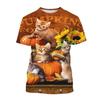 Cute Cat 3D Printed T Shirt For Men Classic Animal Art Painting Short-sleeved Tees Round Neck T-shirt Casual Tops Summer Clothes